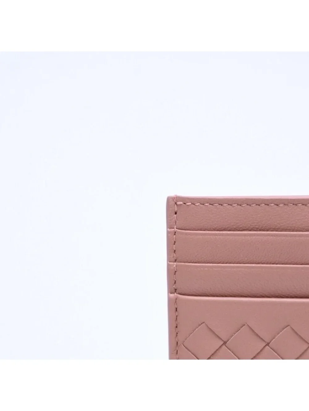 Bottega Veneta Card Case Intrecciato Beige Calfskin